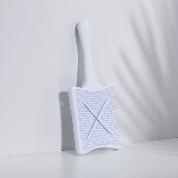 paddle X ikoo platinum white (classic) | лопатка щітка-детанглер класична біла 003-001-001 фото