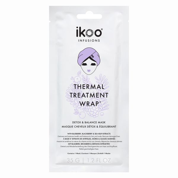 Термальна маска-шапочка ikoo Thermal Treatment Wrap – "Детокс та баланс" (5 шт) 098-003-103 фото