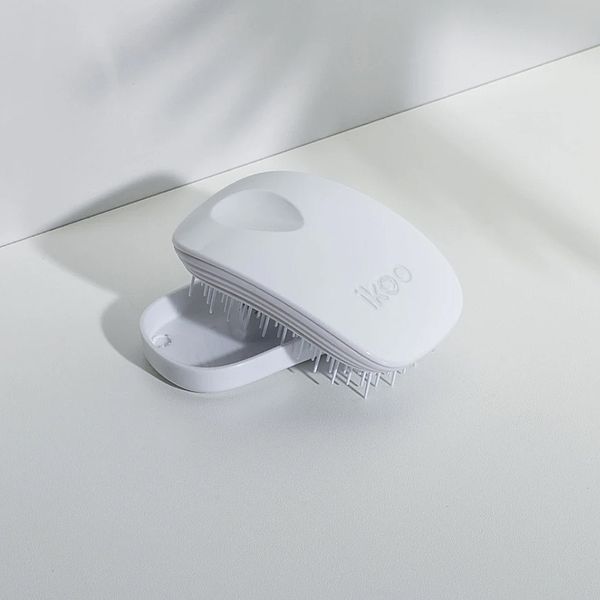 ikoo pocket white | щітка-детанглер для сумочки класична біла 002-001-001 фото