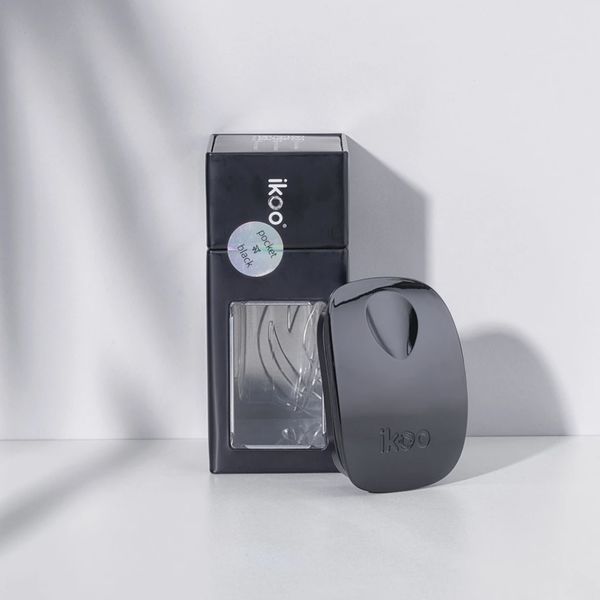 brush ikoo pocket black | щітка-детанглер для сумочки класична чорна 002-002-002 фото