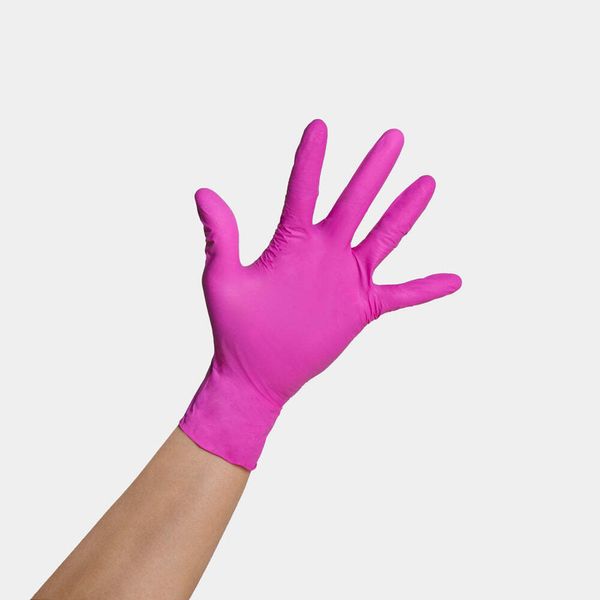 Framar Pink Paws Nitrile Gloves Small | Рукавички нітрилові ультраміцні фуксія, розмір S (100 шт.) 90016 фото